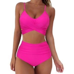 Women Wrap Bikini Set Push Up High Waisted 2 Piece Swimsuits